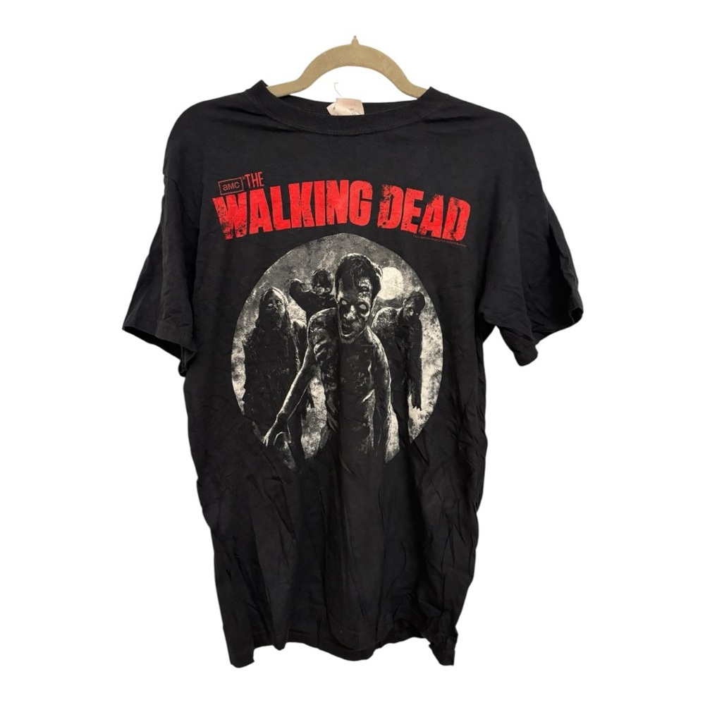 The Walking Dead Zombie Moon Graphic T-Shirt Black Horror Size Medium